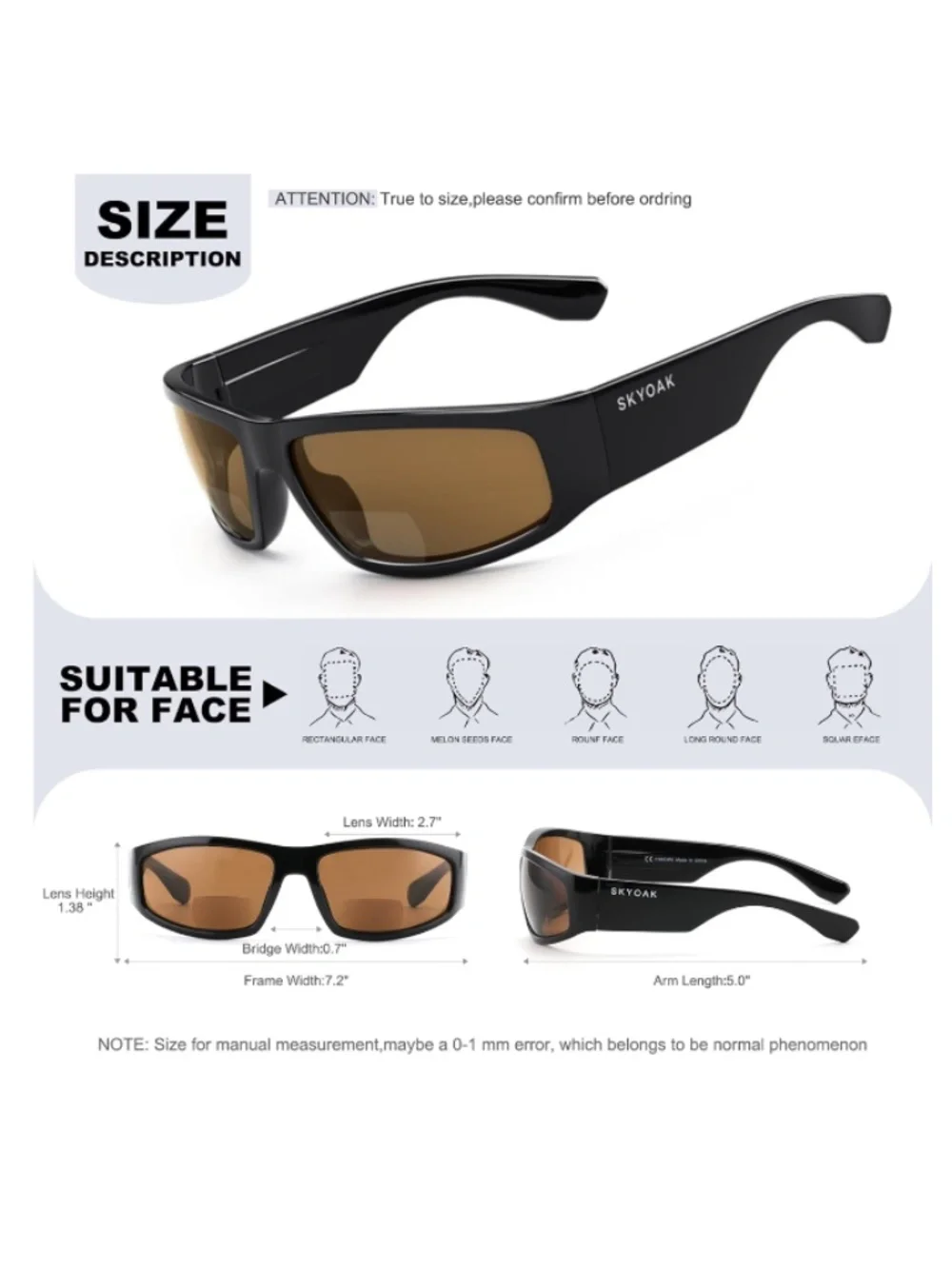 Women Or Mens Wrap Around Bifocal Reading Sunglasses 2 Pair 2.0 Diopter